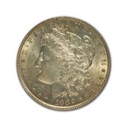 1882CC Morgan Silver Dollar in Uncirculated Condition (MS62) Graded by AACGS