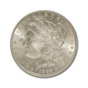 1885P Morgan Silver Dollar in Uncirculated Condition (MS62) Graded by AACGS