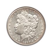 1890S Morgan Silver Dollar in Uncirculated Condition (MS62) Graded by AACGS