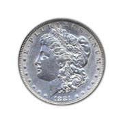 1881CC Morgan Silver Dollar in Extra Fine Condition (XF40) Graded by AACGS
