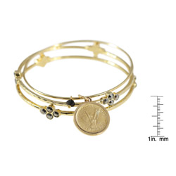 Angel Coin Bangle Bracelet Set