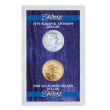 First 1979 Susan B. Anthony Dollar & 2000 First Sacagawea Dollar