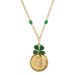 Gold Layered Irish Penny Pendant