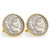 1800's Silver Barber Dime Goldtone Rope Bezel Cuff Links