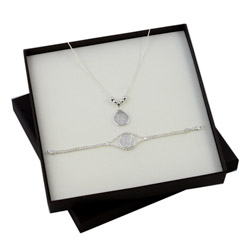 Silver Mercury Dime Sterling Silver Pendant and Bracelet Boxed Gift Set