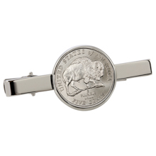 Westward Journey Bison Nickel Silvertone Tie Clip