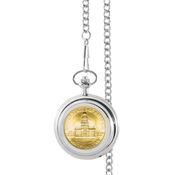 Gold-Layered JFK Bicentennial Half Dollar Pocket Watch