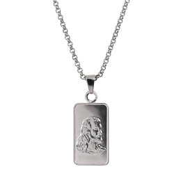 Jesus Ingot Pendant Silvertone