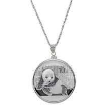 Sterling Silver Necklace with Silver Panda Coin