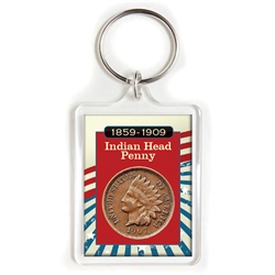 Lucky Indian Cent Acrylic Small Keychain