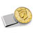 Monogrammed Gold-Layered JFK Half Dollar Stainless Steel Silvertone Money Clip