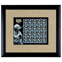 Star Wars Yoda U.S. Stamp Sheet in 16x14 Wood Frame