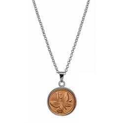 Butterfly Coin Pendant Necklace