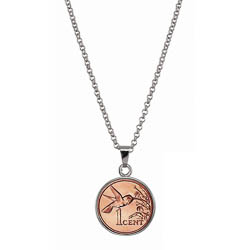 Hummingbird Coin Pendant Necklace