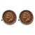 Indian Penny Silvertone Bezel Cuff Links