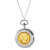Gold-Layered Silver Barber Half Dollar Pocket Watch Pendant Necklace