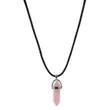 Pink Quartz Corded Pendant