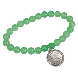 Lucky Irish Three Pence Coin Aventurine Bracelet