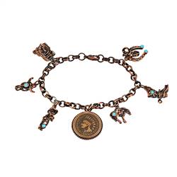 Indian Cent Western Charm Bracelet