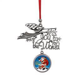 Joy to the World Santa Joyous Tidings JFK Half Dollar Ornament