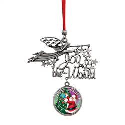 Joy to the World Santa Happy Holidays JFK Half Dollar Ornament