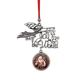 Joy to the World Santa Season's Greetings JFK Half Dollar Ornament