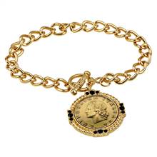 Italian 20 Lira Coin Toggle Bracelet