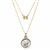 Mercury Dime Goldtone Pendant With Double Chain With Angel Wings