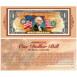 Colorized $1 Bill