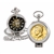 Gold-Layered JFK Half Dollar Coin Pocket Watch with Skeleton Movement - Black Dial with Gold Roman Numerals