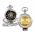 Gold-Layered JFK Bicentennial Half Dollar Coin Pocket Watch with Skeleton Movement - Black Dial with Gold Roman Numerals