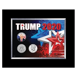 Trump 2020 JFK Half Dollar Coin Collection Table Top Frame