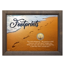 Footprints With Angel Coin in 5x7 Frame