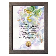 Serenity Prayer With Angel Coin in 5x7 Frame
