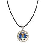 Air Force Colorized Quarter Pendant With Leather Cord