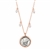 Silver Mercury Dime Rose Tone Glass Pearl Necklace