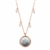 Italian 50 Lire Rose Tone Glass Pearl Necklace