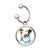 Holiday Snowman Colorized JFK Half Dollar Silvertone Keychain