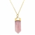 Rose Quartz Pencil Point Gold Plated Necklace