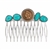 Indian Penny Coin Howlite Turquoise Hair Comb