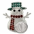 Irish Coin Snowman Brooch