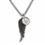Stainless Steel Wing Mercury Dime Pendant With Curb Chain