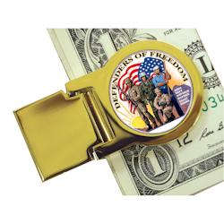 Goldtone Defenders of Freedom New York Statehood Quarter Moneyclip
