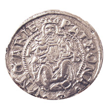 Ancient Silver Madonna and Child Coin
