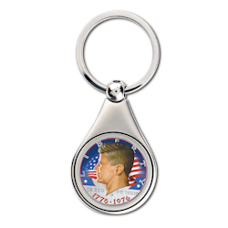 Colorized Bicentennial JFK Half Dollar Keychain