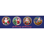 Merry Money (4 - Gold-Layered Colorized JFK Half Dollar Santa Coins)