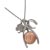 Lucky Irish Penny Silvertone Wish Bone Pendant