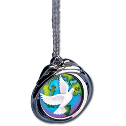 World Peace Spnner Pendant with Colorized Walking Liberty Silver Half Dollar