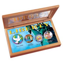 Four .900 Fine Silver Coins Resplendent in Full Color - The Liberty Collection