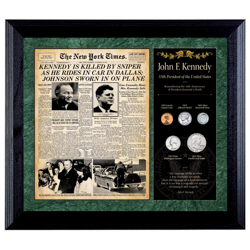 New York Times JFK Assassination Framed Coin Collection